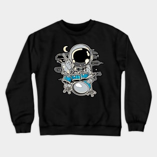 Astronaut Drummer • Funny And Cool Sci-Fi Cartoon Drawing Design Great For Anyone That Loves Astronomy Art Crewneck Sweatshirt